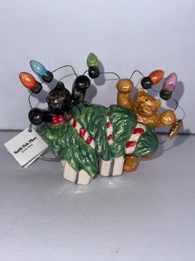 North Pole Place ceramic cat tree ornament designed by Dorr Eddy NWT